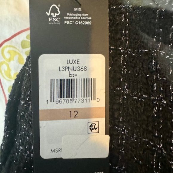 KARL LAGERFELD PARIS Metallic Tweed Mini Skirt, Size 12 - Picture 4 of 4